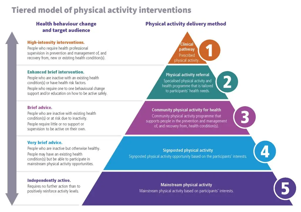 Diagram of the tiered model of physical activity interventions