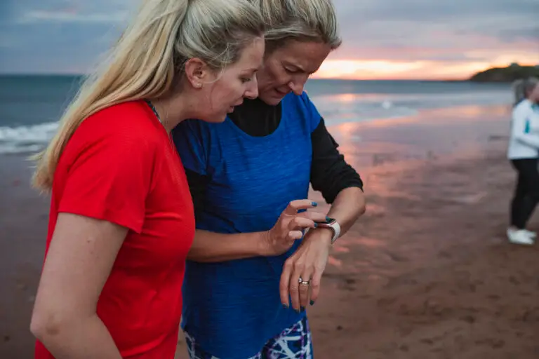 A coach checked a client's smart watch