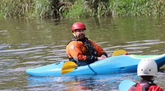 Richard Talbot-Jones in a kayak